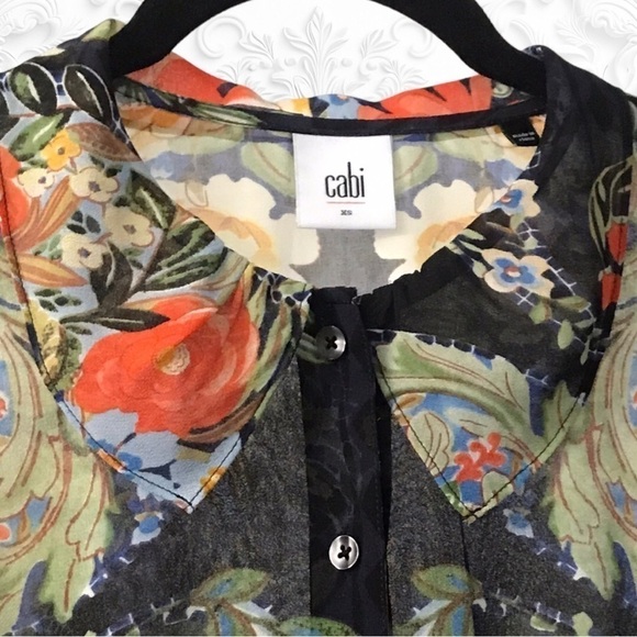 Cabi Amour Semi-Sheer Peter Pan Collar Blouse XS - Picture 4 of 8